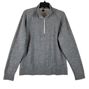 Lululemon Mens Metal Vent Tech 1/4 Zip Pullover Heathered Grey Size L